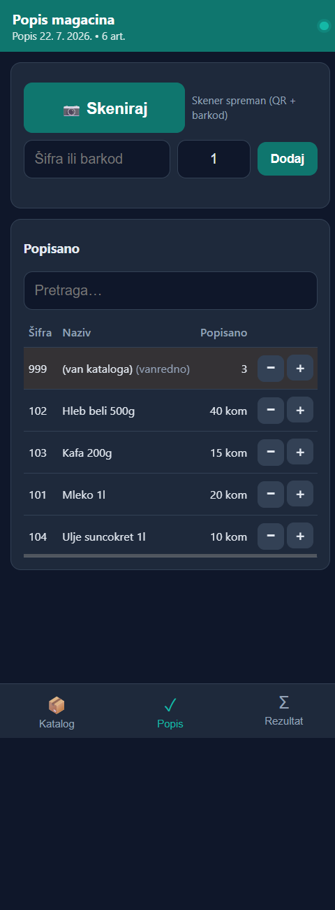 Картица Попис — скенирање баркода